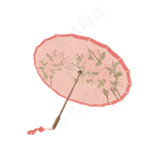 中国古典折伞油纸伞东方江南下雨,免抠元素