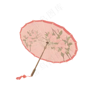 中国古典折伞油纸伞东方江南下雨,免抠元素