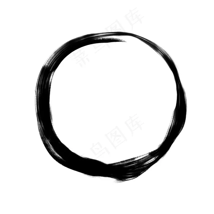 墨迹笔刷圆形水墨边框,免抠元素(2000*2000px)psd模版下载