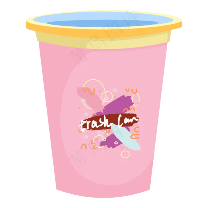 五一劳动节粉色清新垃圾桶(2500X2500(DPI:300))psd模版下载