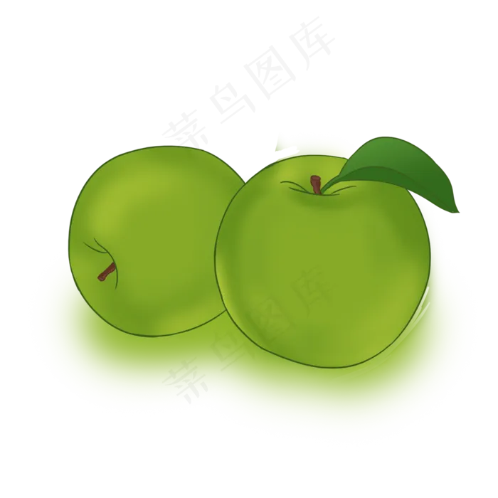 青色蛇果两个苹果(2000X2000(DPI:300))psd模版下载