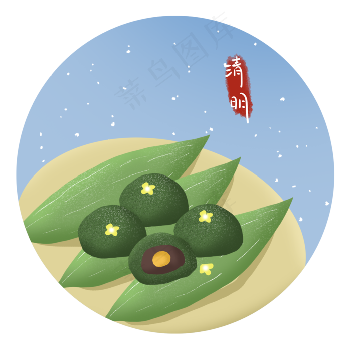 青团清明节一碟艾草团