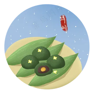 青团清明节一碟艾草团