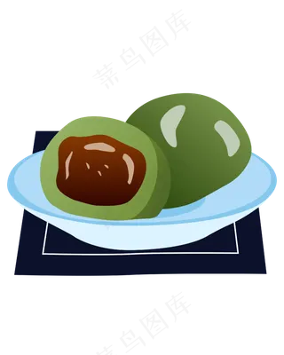 矢量卡通清明青团