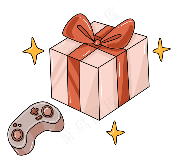 儿童节礼盒装饰插画