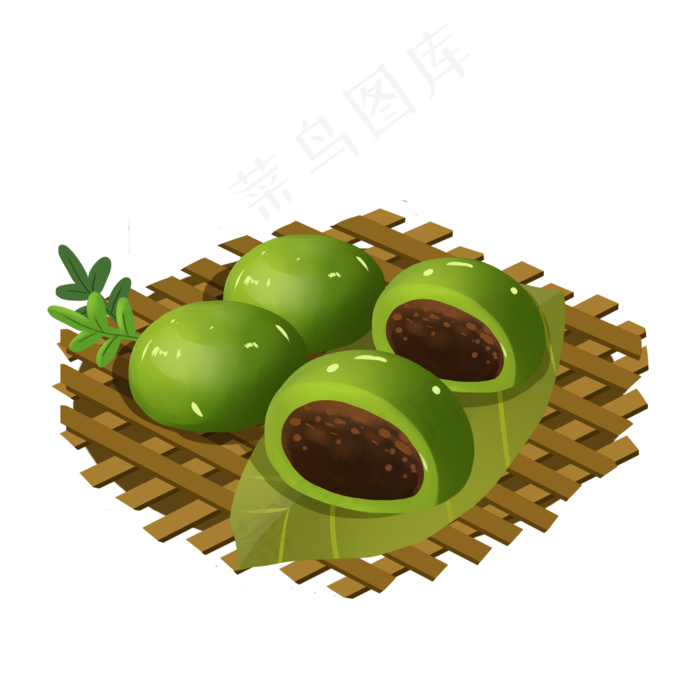 豆沙馅厚涂青团(2000X2000(DPI:300))psd模版下载