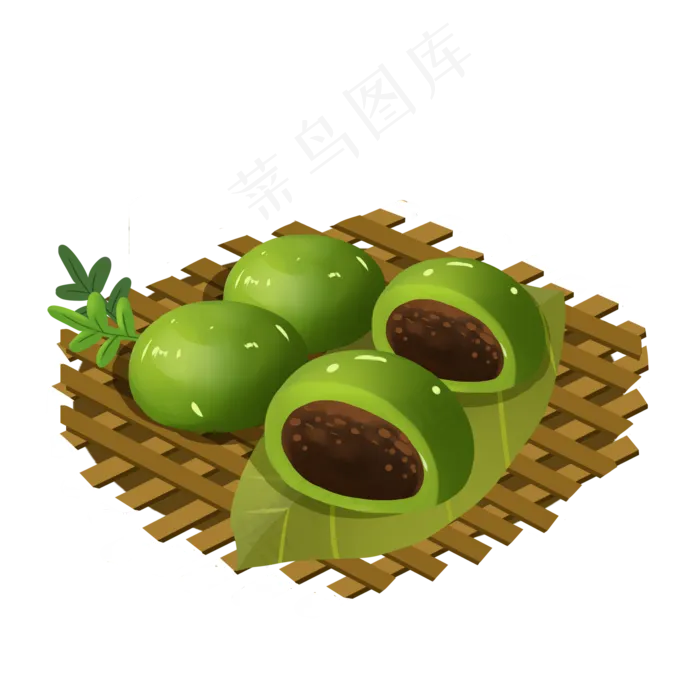 豆沙馅厚涂青团(2000X2000(DPI:300))psd模版下载
