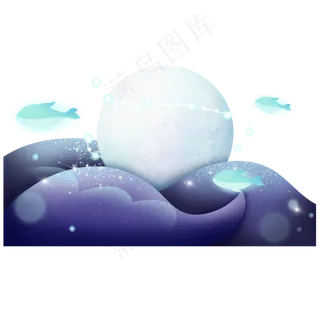 梦幻海洋剪纸风,免抠元素