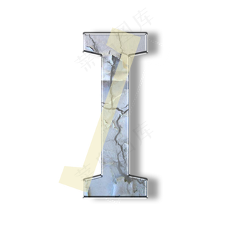 破旧裂纹墙壁PSD字母I