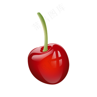 一个水晶樱桃水晶水果樱桃psd