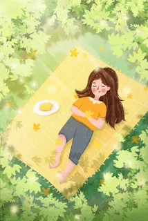 治愈系唯美女孩郊游