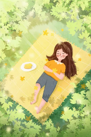 治愈系唯美女孩郊游