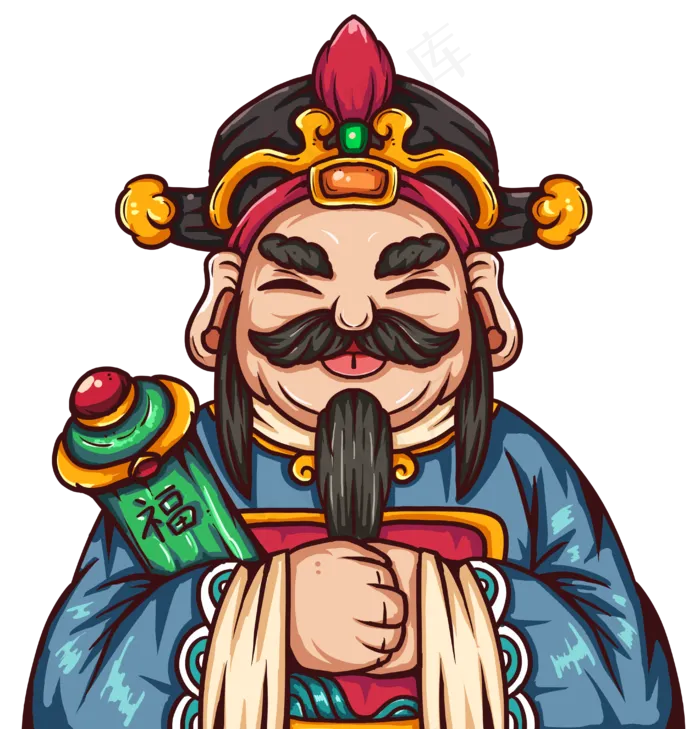 国潮风福禄寿喜福气神仙,免抠元素(4073*4243px 300 dpi )psd模版下载
