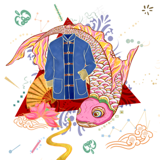 国潮春节装饰吉祥鲤鱼中国风,免抠元素