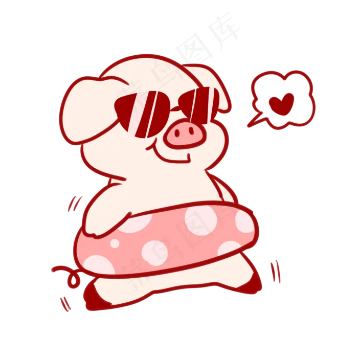 去游泳的小猪(2100X2100(DPI:300))psd模版下载