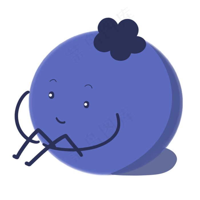 一个可爱的蓝莓在思考(2000X2000(DPI:300))psd模版下载