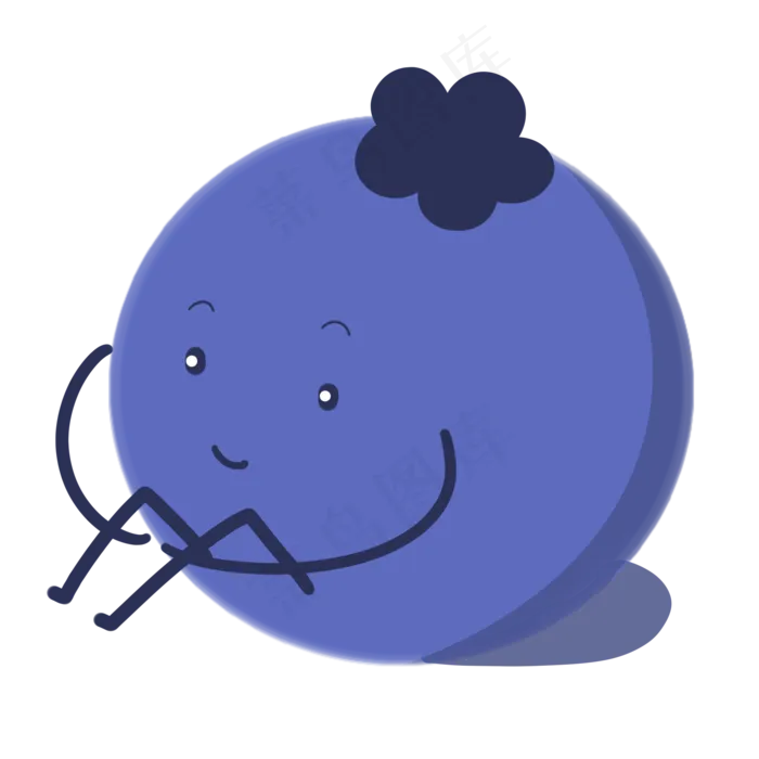 一个可爱的蓝莓在思考(2000X2000(DPI:300))psd模版下载