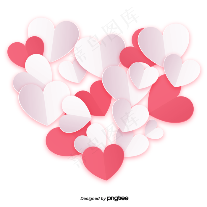 色情节立体剪纸爱情元素,免抠元素