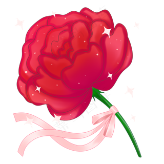 闪亮粉丝带红玫瑰