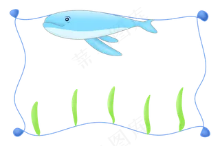 蓝色儿童节边框