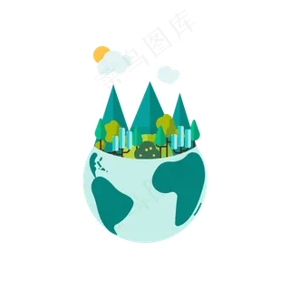 世界清洁地球日卡通地球矢量元素