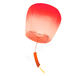 一个红色的孔龙灯,免抠元素