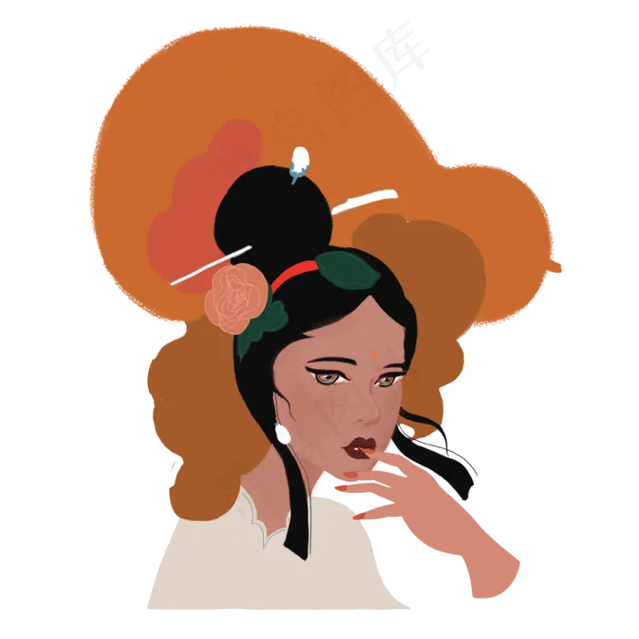 中国风国潮时尚东方美女美人戏曲(3500X3500(DPI:300))psd模版下载