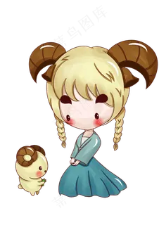 妇女节生肖妈妈卡通人物黄蓝色png,免抠元素