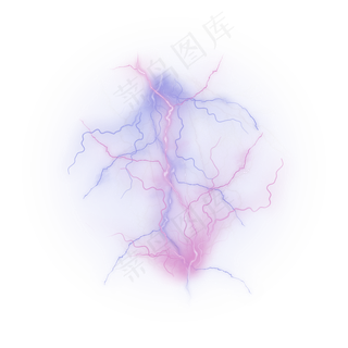 炫酷闪电蓝色紫色字母I