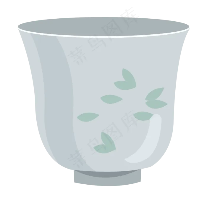 手绘古风瓷器酒杯(2480X2428(DPI:300))psd模版下载