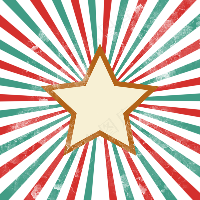复古怀旧放射线条五角星