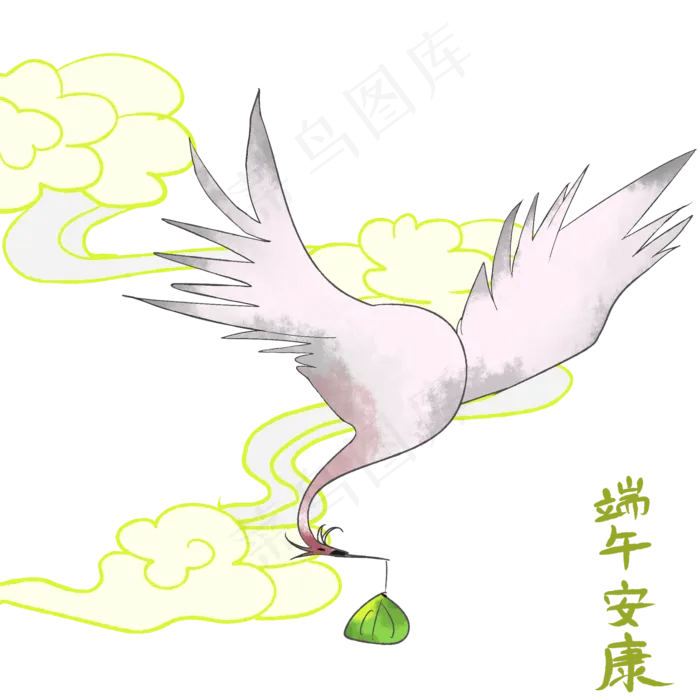 仙鹤粽子端午节(2000X2000(DPI:300))psd模版下载
