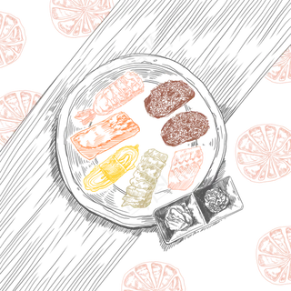 下午茶餐桌装饰寿司日餐食物,免抠元素