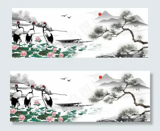 中国风风景banner图