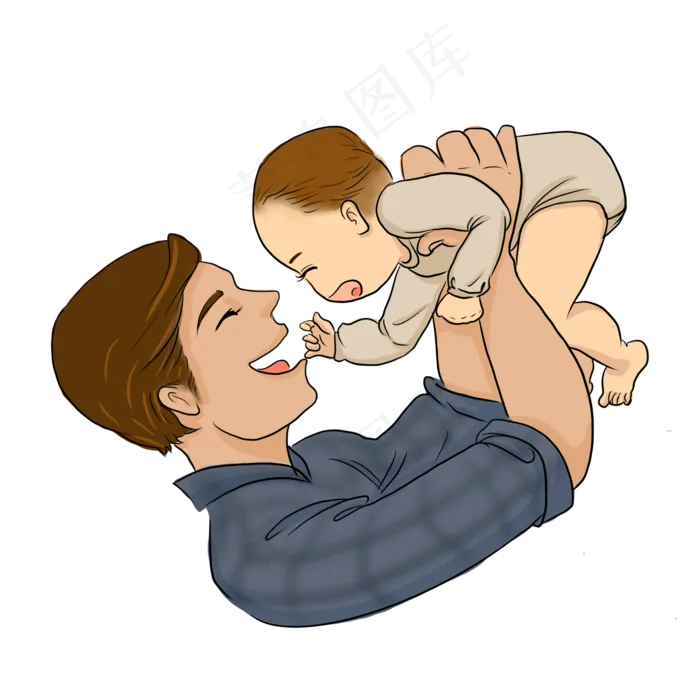 父亲节父亲和孩子玩耍(2000X2000(DPI:300))psd模版下载