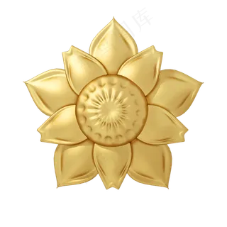 仿真金色花朵png图