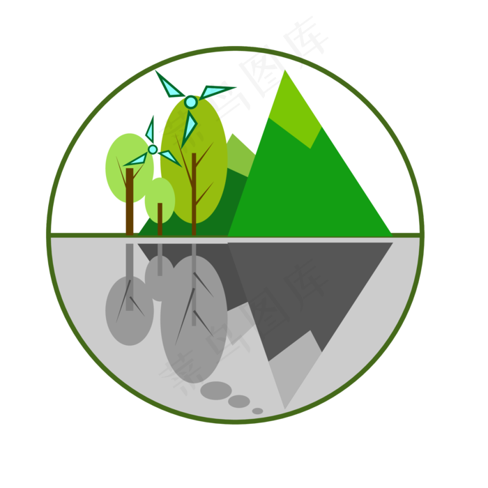 绿色环保山水