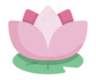 绽放荷花卡通植物