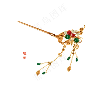 中国珠宝传世之美手绘中国风发簪