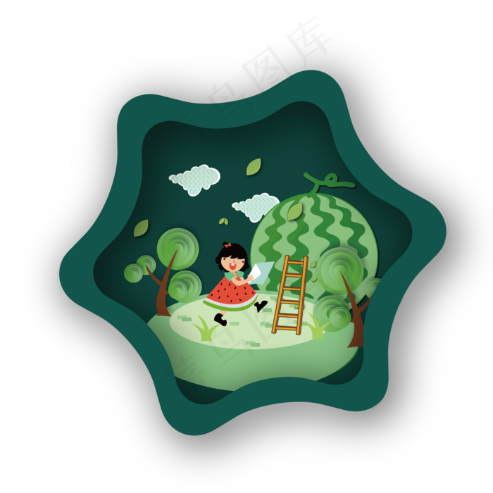 矢量西瓜初夏主题