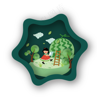 矢量西瓜初夏主题