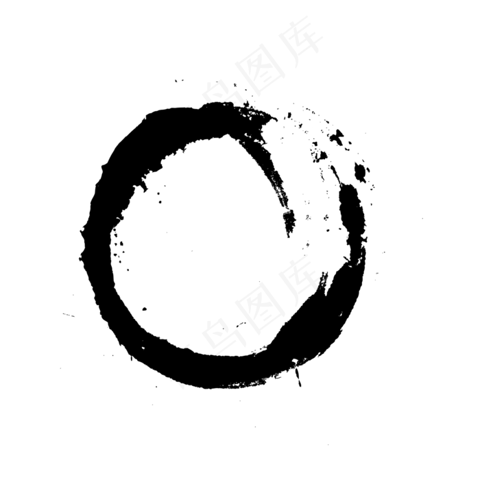 水墨笔刷环装(2000X2000(DPI:300))psd模版下载