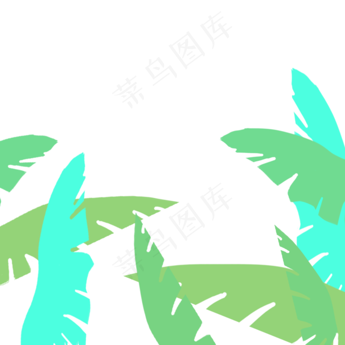 处暑夏季夏天清新绿色植物手绘插(2000X2000(DPI:299))psd模版下载
