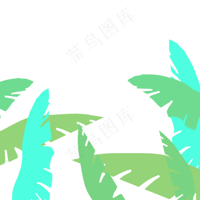 处暑夏季夏天清新绿色植物手绘插(2000X2000(DPI:299))psd模版下载