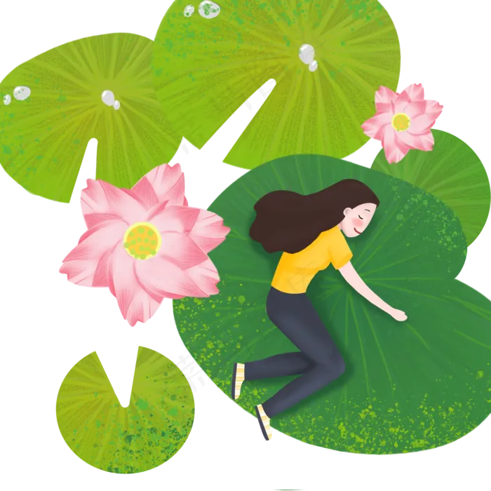 夏天荷花池里睡午觉(2000X2000(DPI:300))psd模版下载
