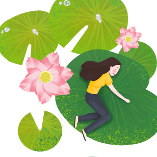 夏天荷花池里睡午觉