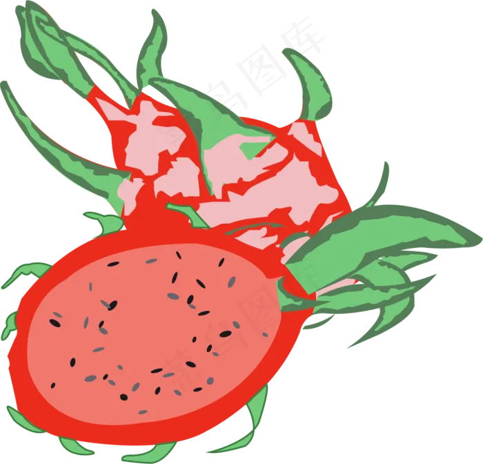 红心火龙果(1232*1183px 72 dpi )ai矢量模版下载