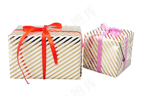 圣诞节条纹礼品盒,免抠元素