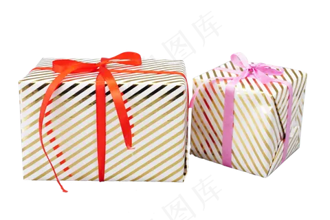 圣诞节条纹礼品盒,免抠元素