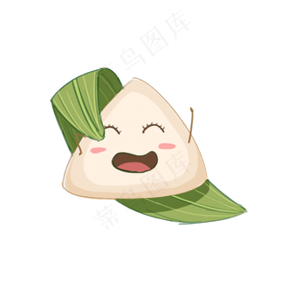 手绘端午节拟人粽子装饰元素